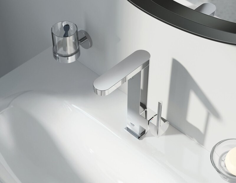 Baterie lavoar Grohe Plus, marimea L, crom, furtune flexibile,